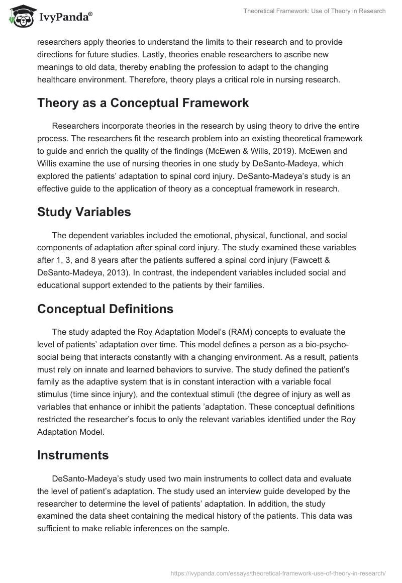 Theoretical Framework: Use of Theory in Research. Page 3