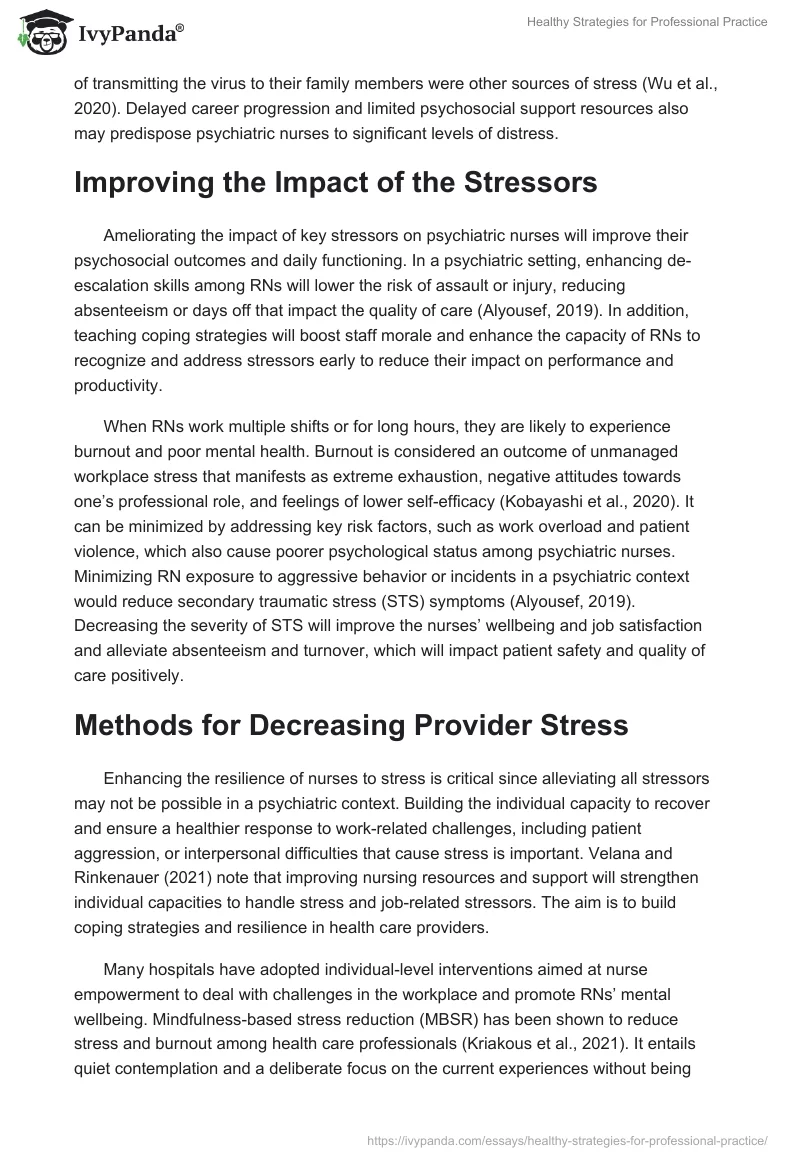 Healthy Strategies for Professional Practice. Page 2