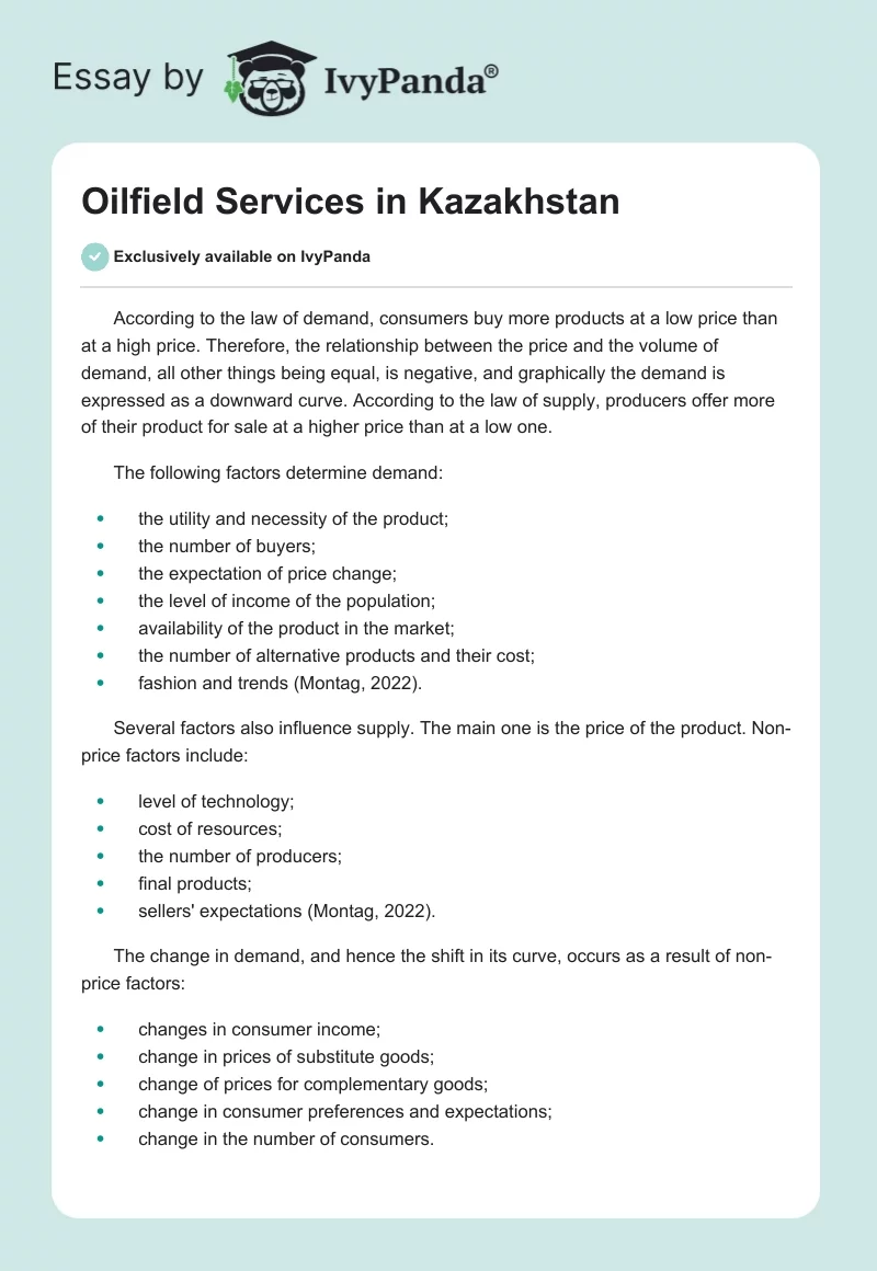 Oilfield Services in Kazakhstan. Page 1