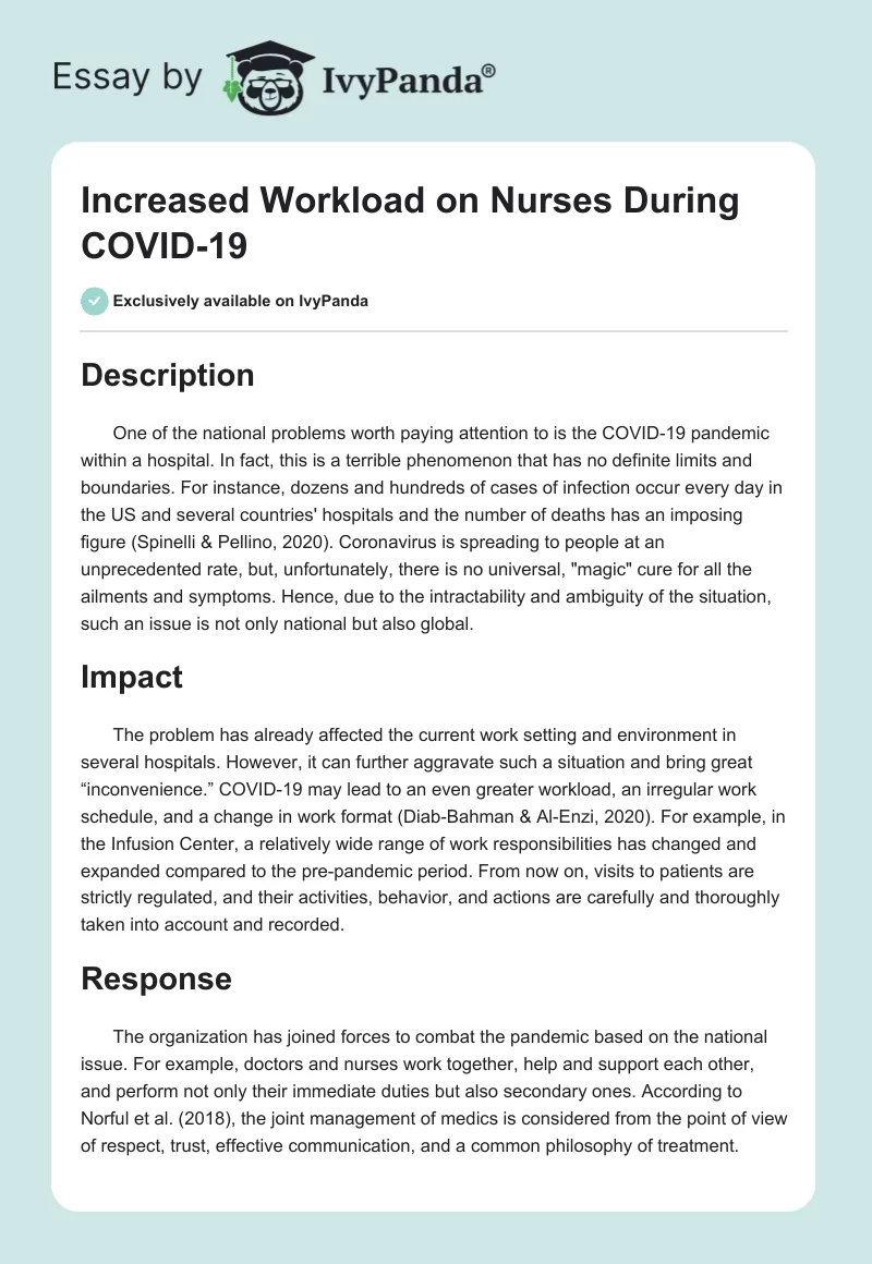 Increased Workload on Nurses During COVID-19. Page 1
