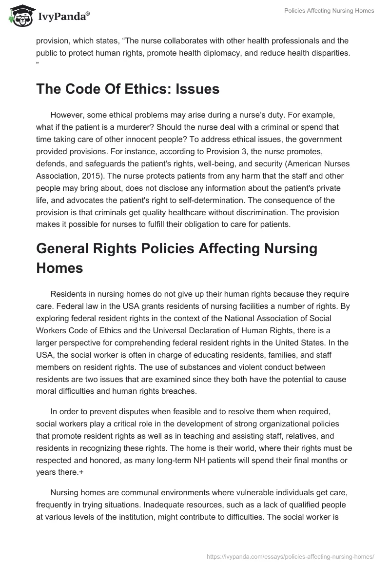 Policies Affecting Nursing Homes. Page 3