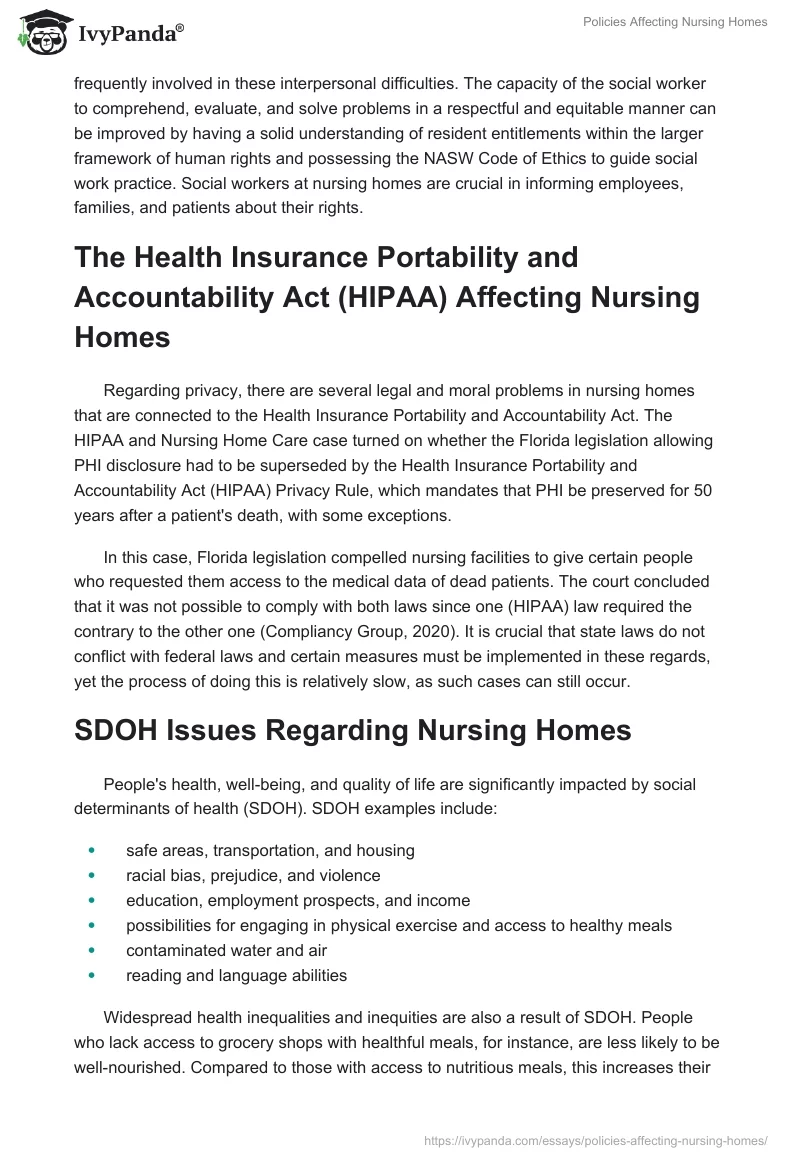Policies Affecting Nursing Homes. Page 4