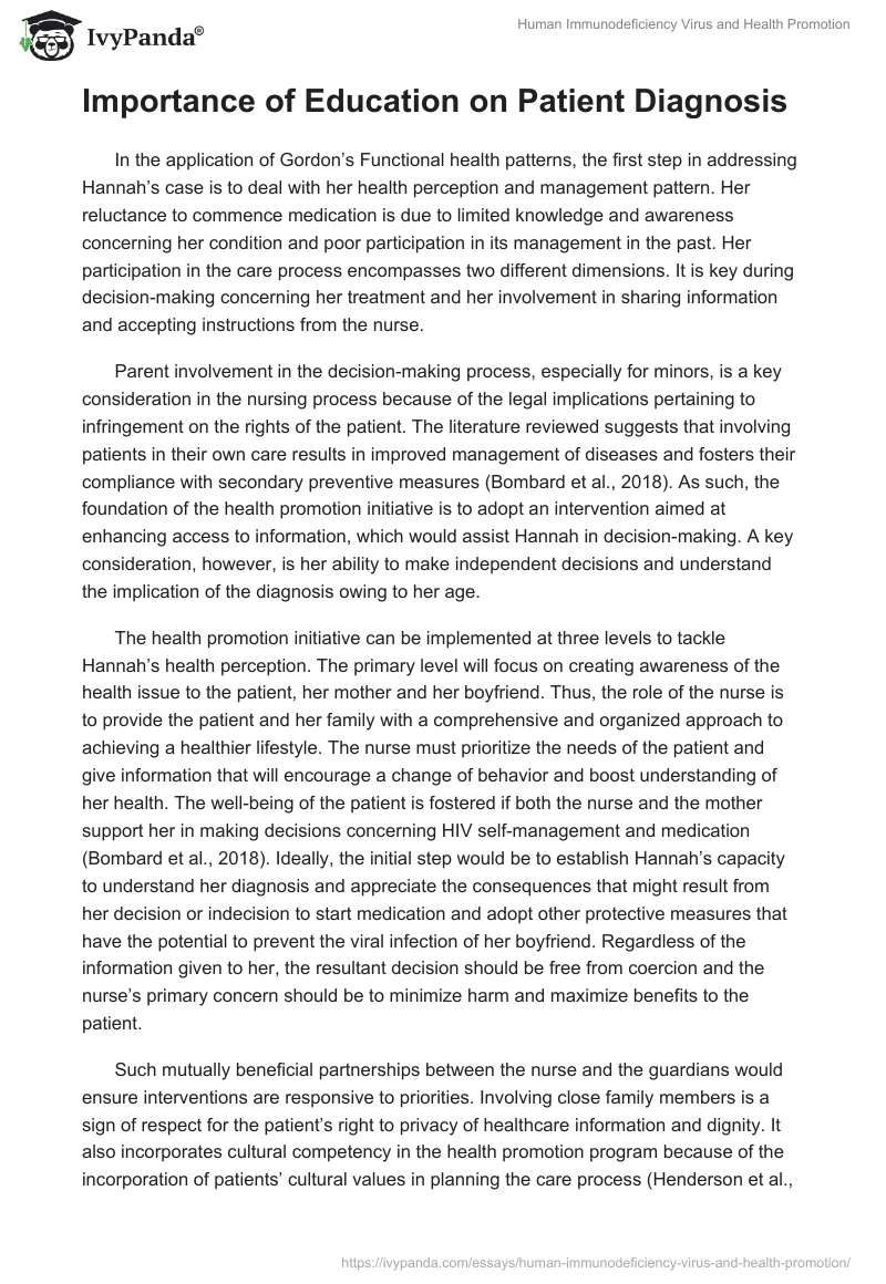Human Immunodeficiency Virus and Health Promotion. Page 2