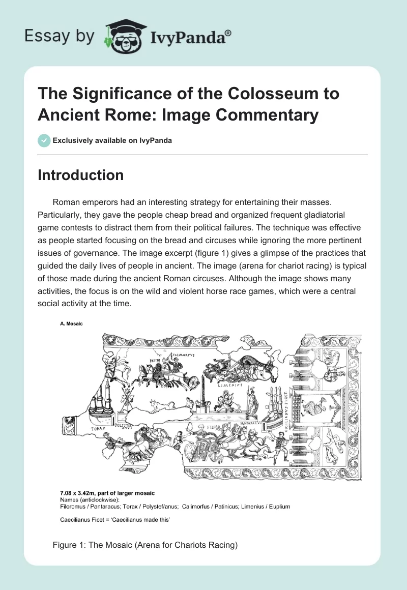 The Significance of the Colosseum to Ancient Rome: Image Commentary. Page 1