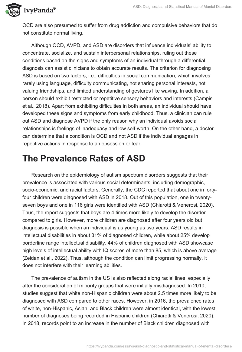 ASD: Diagnostic and Statistical Manual of Mental Disorders. Page 3