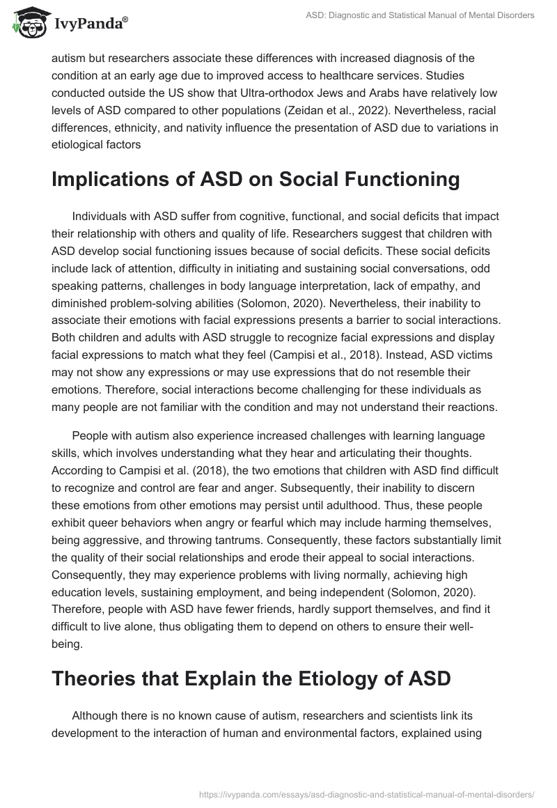 ASD: Diagnostic and Statistical Manual of Mental Disorders. Page 4