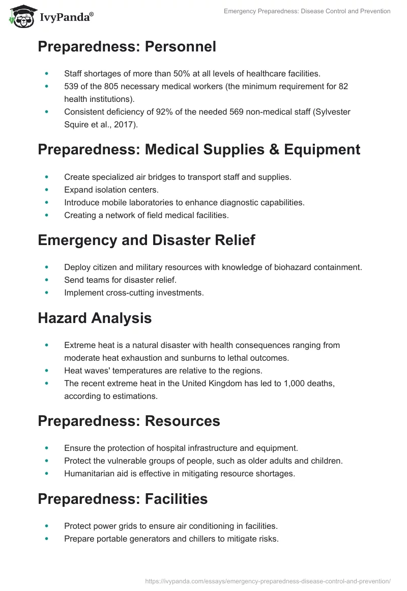 Emergency Preparedness: Disease Control and Prevention. Page 2