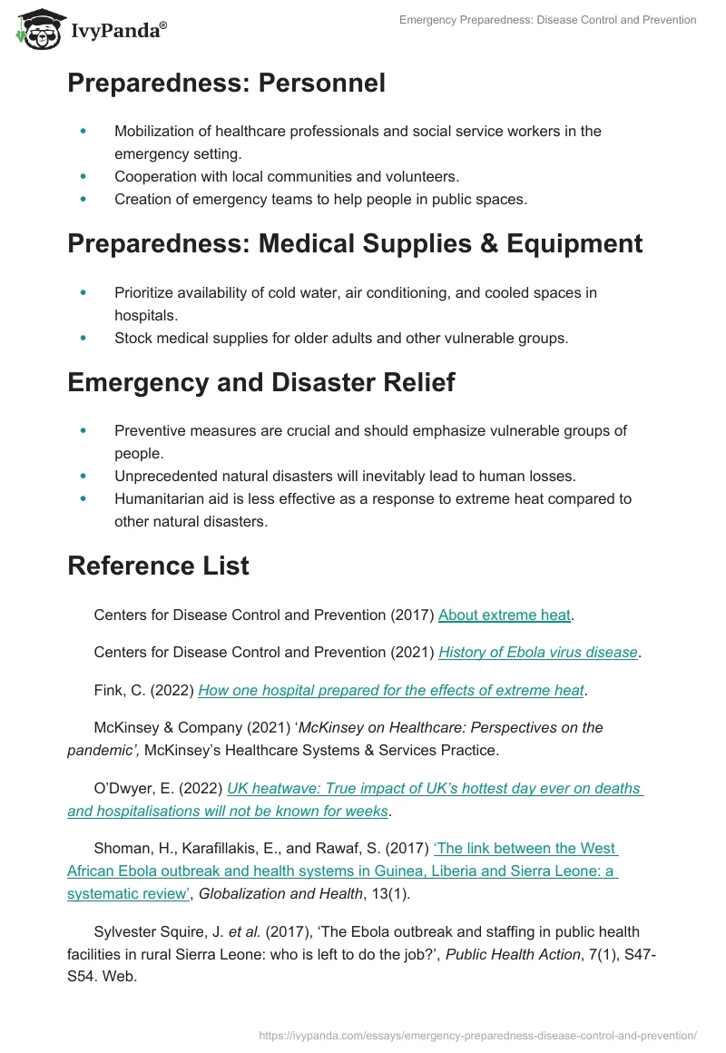 Emergency Preparedness: Disease Control and Prevention. Page 3