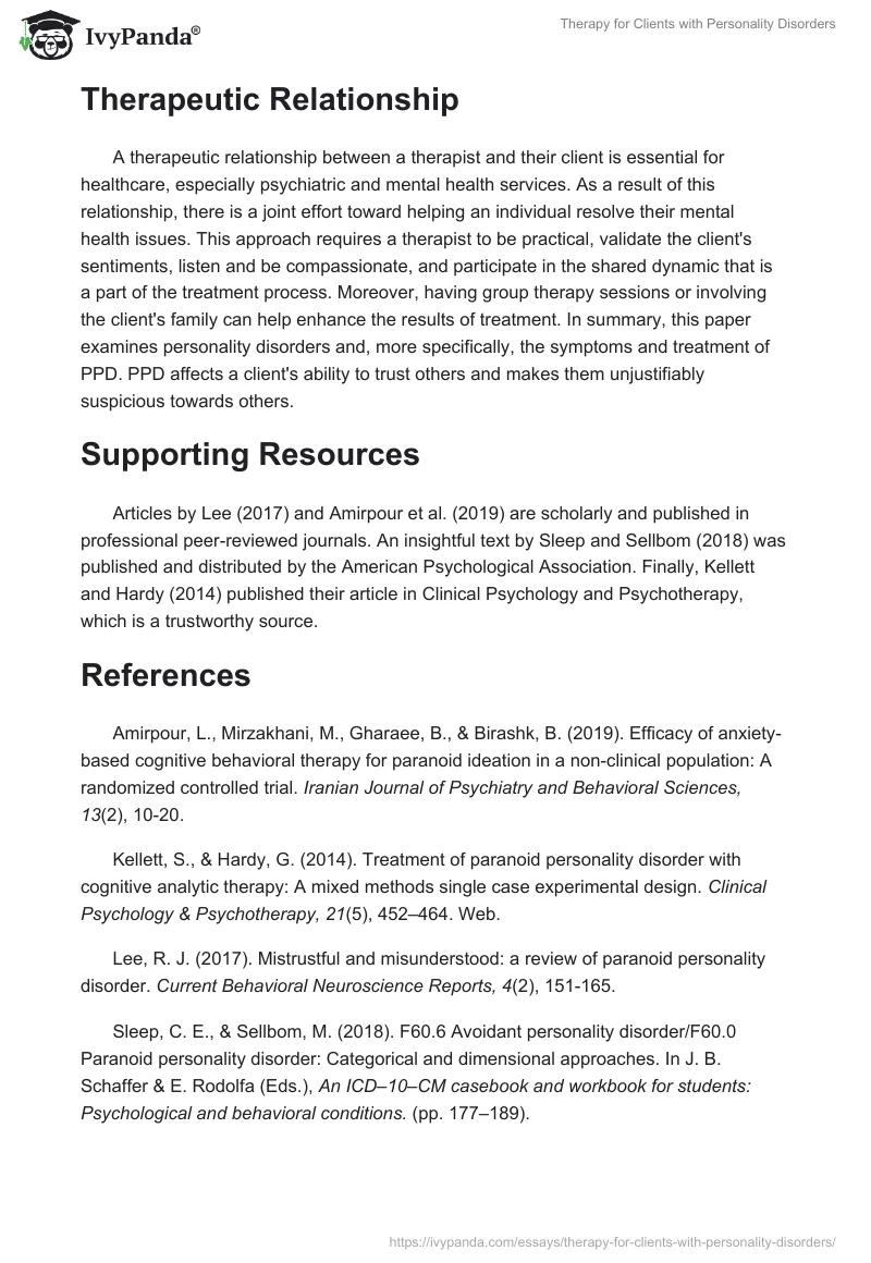 Therapy for Clients with Personality Disorders. Page 3