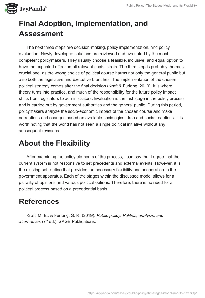Public Policy: The Stages Model and Its Flexibility. Page 2