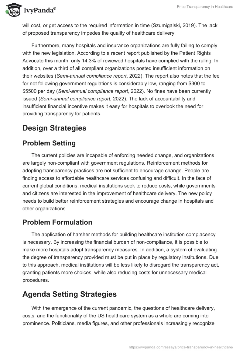 Price Transparency in Healthcare. Page 2