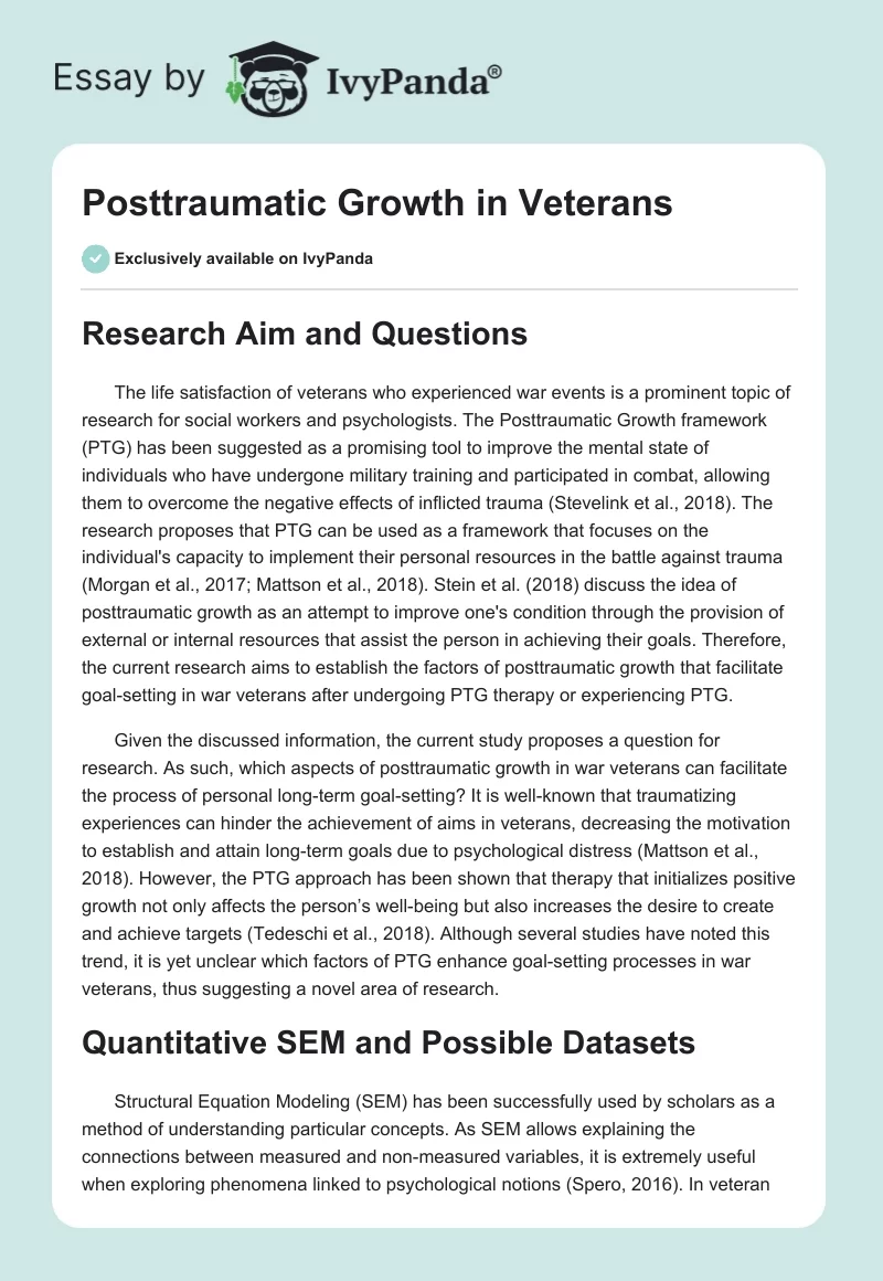 Posttraumatic Growth in Veterans. Page 1