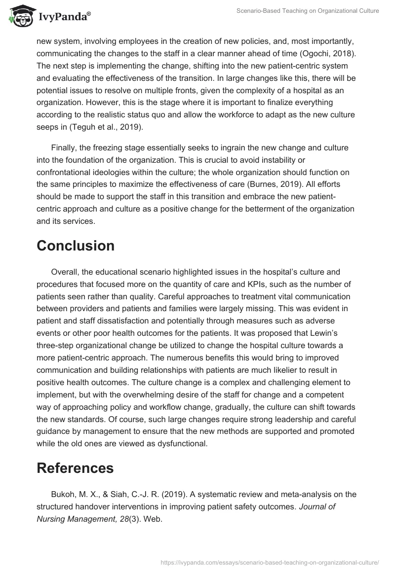 Scenario-Based Teaching on Organizational Culture. Page 3
