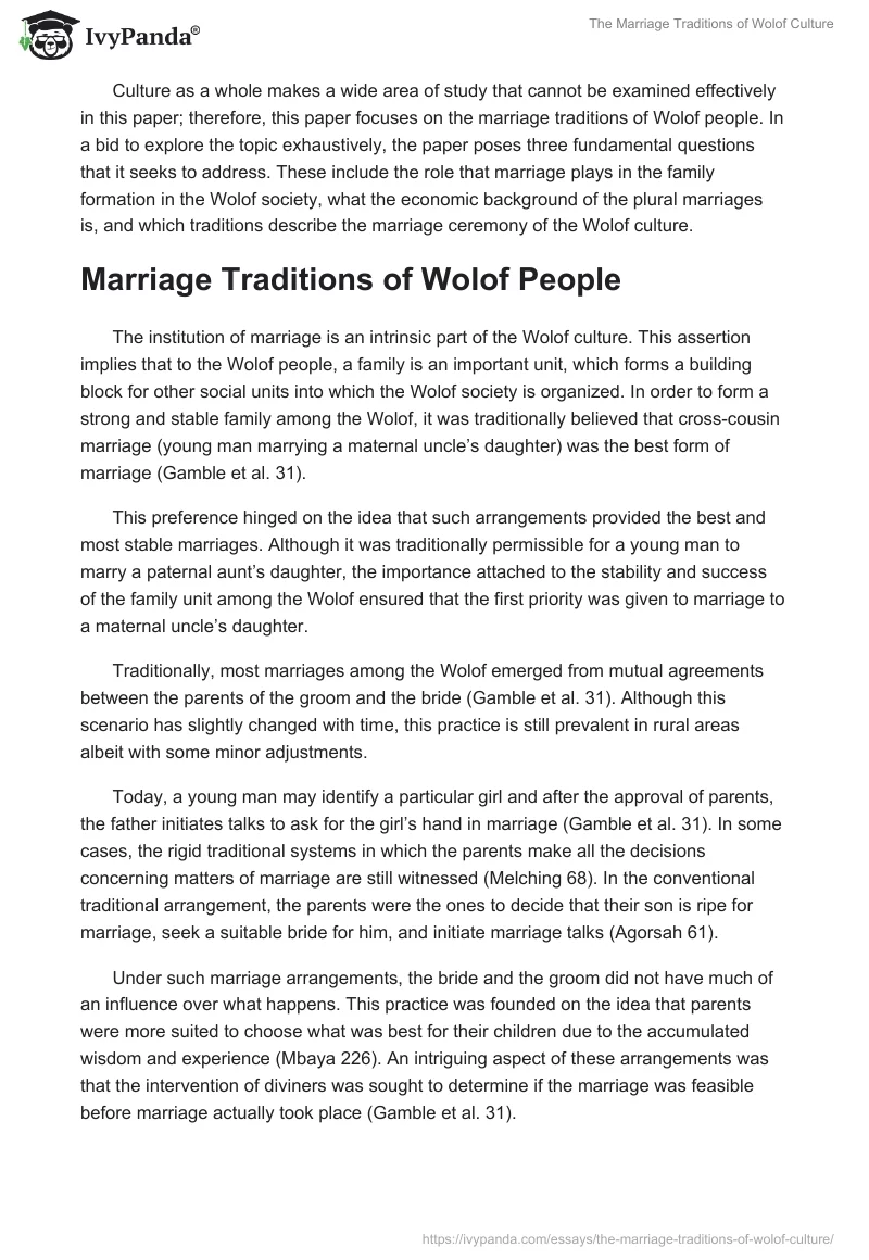 The Marriage Traditions of Wolof Culture. Page 2