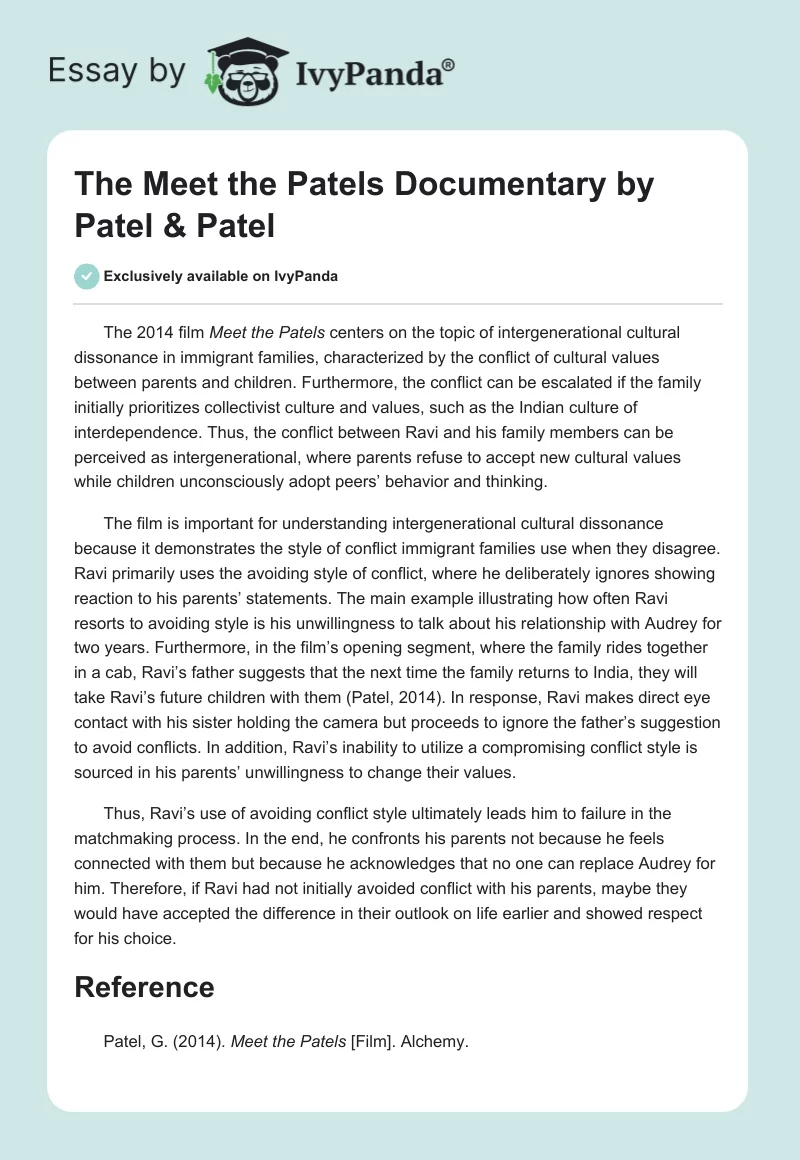 The "Meet the Patels" Documentary by Patel & Patel. Page 1