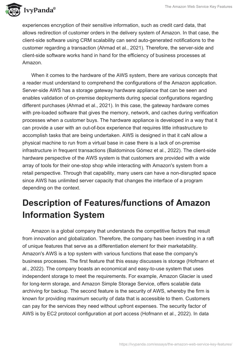 The Amazon Web Service Key Features. Page 3