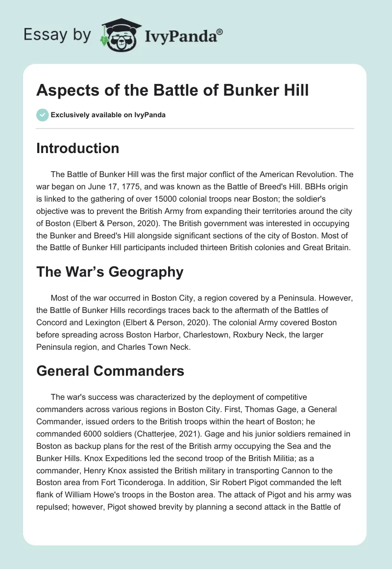 Aspects of the Battle of Bunker Hill. Page 1