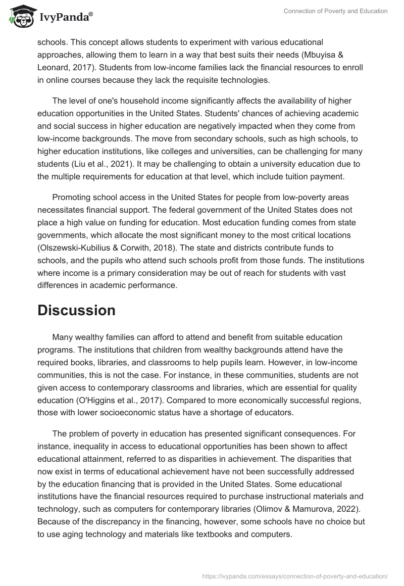 Connection of Poverty and Education. Page 2