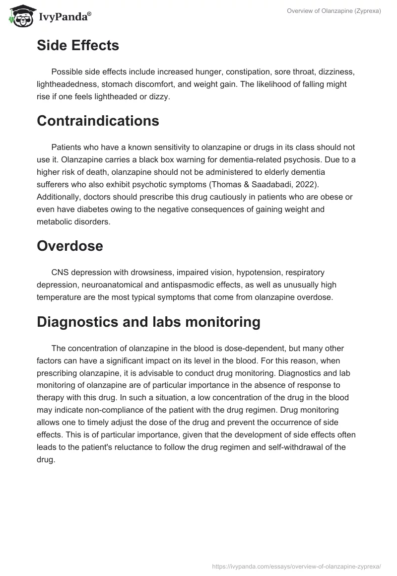 Overview of Olanzapine (Zyprexa). Page 4