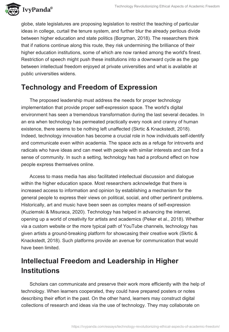 Technology Revolutionizing Ethical Aspects of Academic Freedom. Page 4