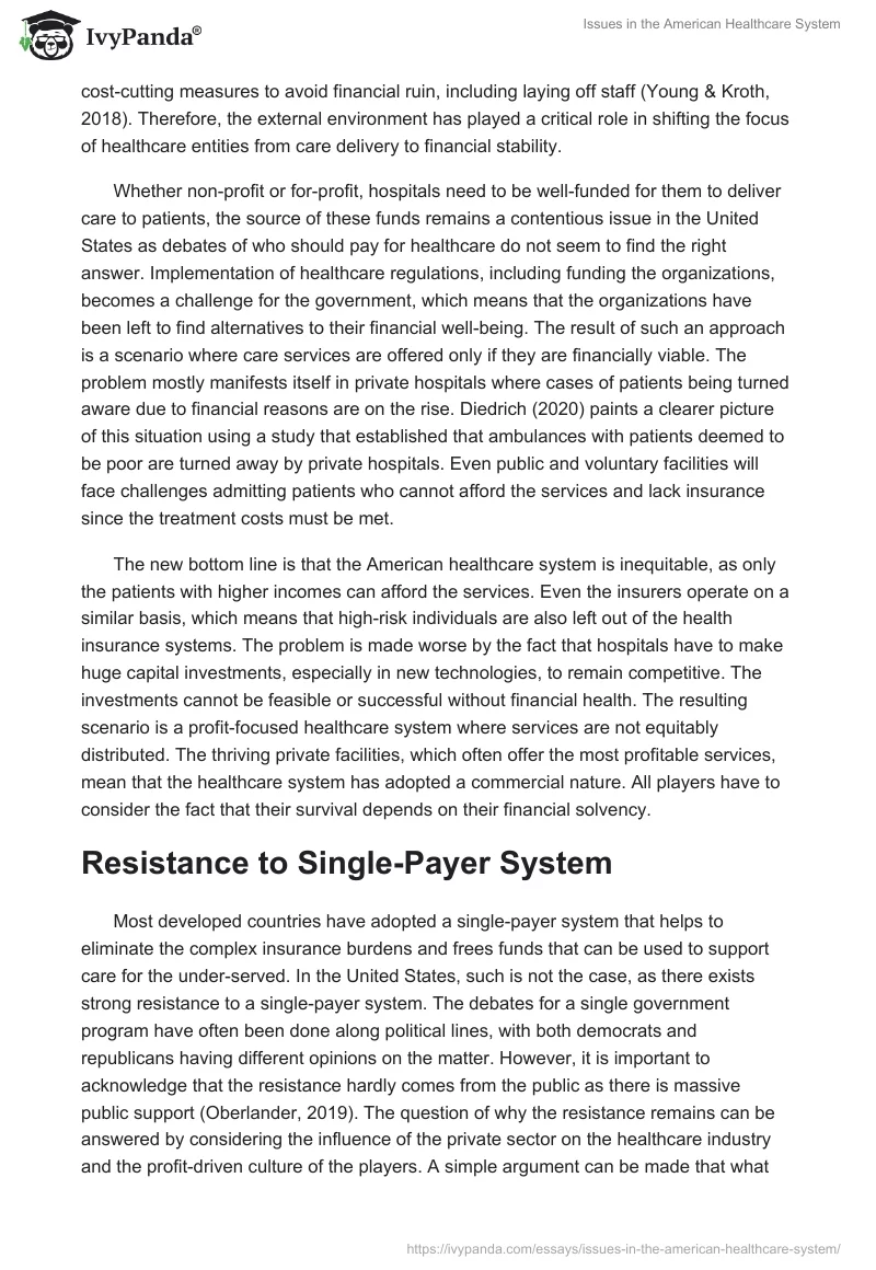 Issues in the American Healthcare System. Page 3