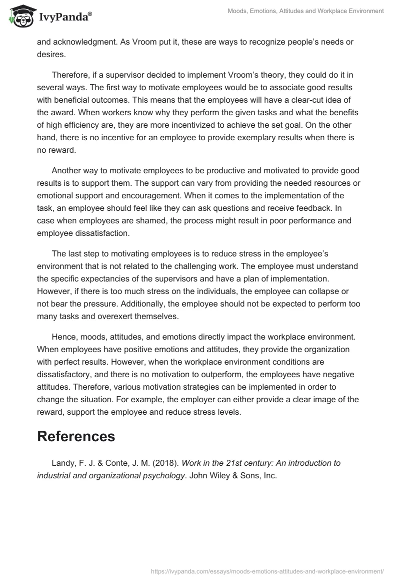 Moods, Emotions, Attitudes and Workplace Environment. Page 2