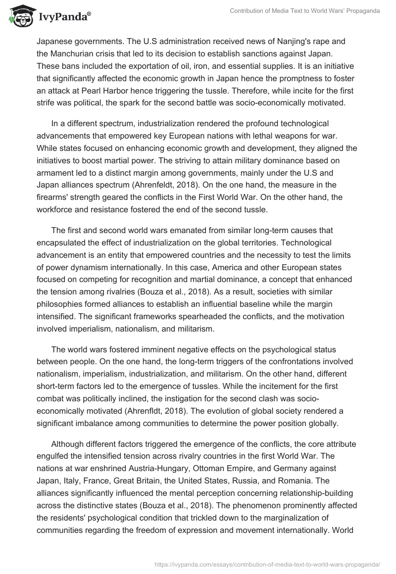Contribution of Media Text to World Wars’ Propaganda. Page 4