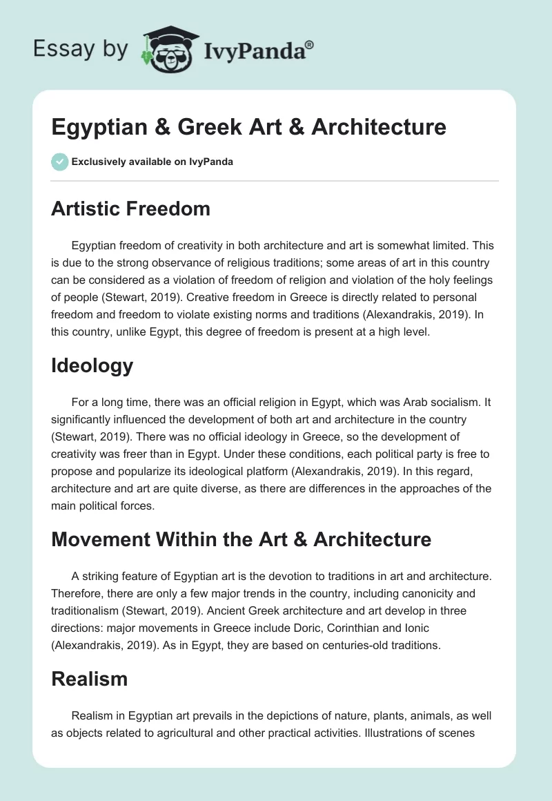 Egyptian & Greek Art & Architecture. Page 1