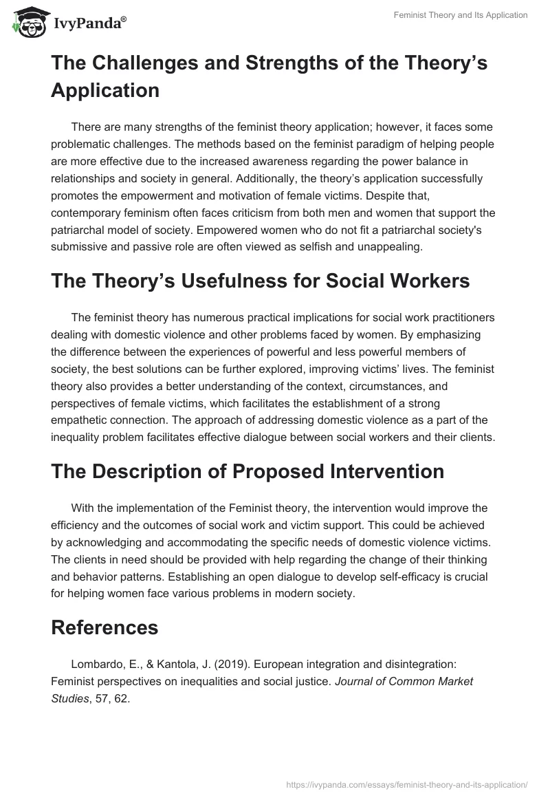 Feminist Theory and Its Application. Page 2