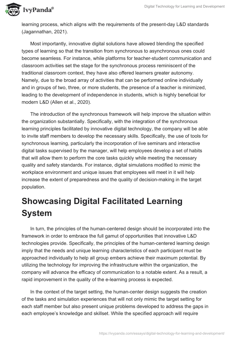 Digital Technology for Learning and Development. Page 2