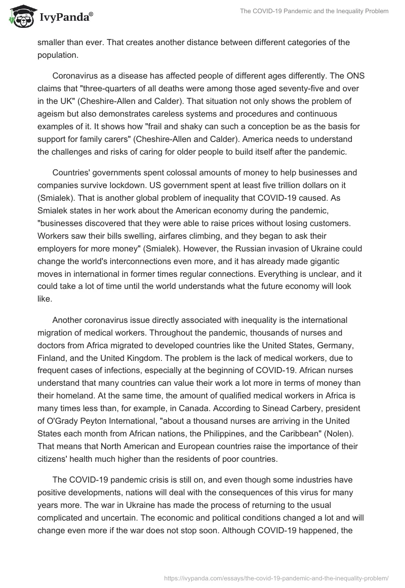 The COVID-19 Pandemic and the Inequality Problem. Page 2