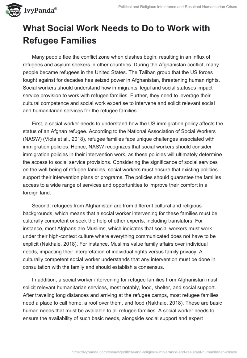 Political and Religious Intolerance and Resultant Humanitarian Crises. Page 2
