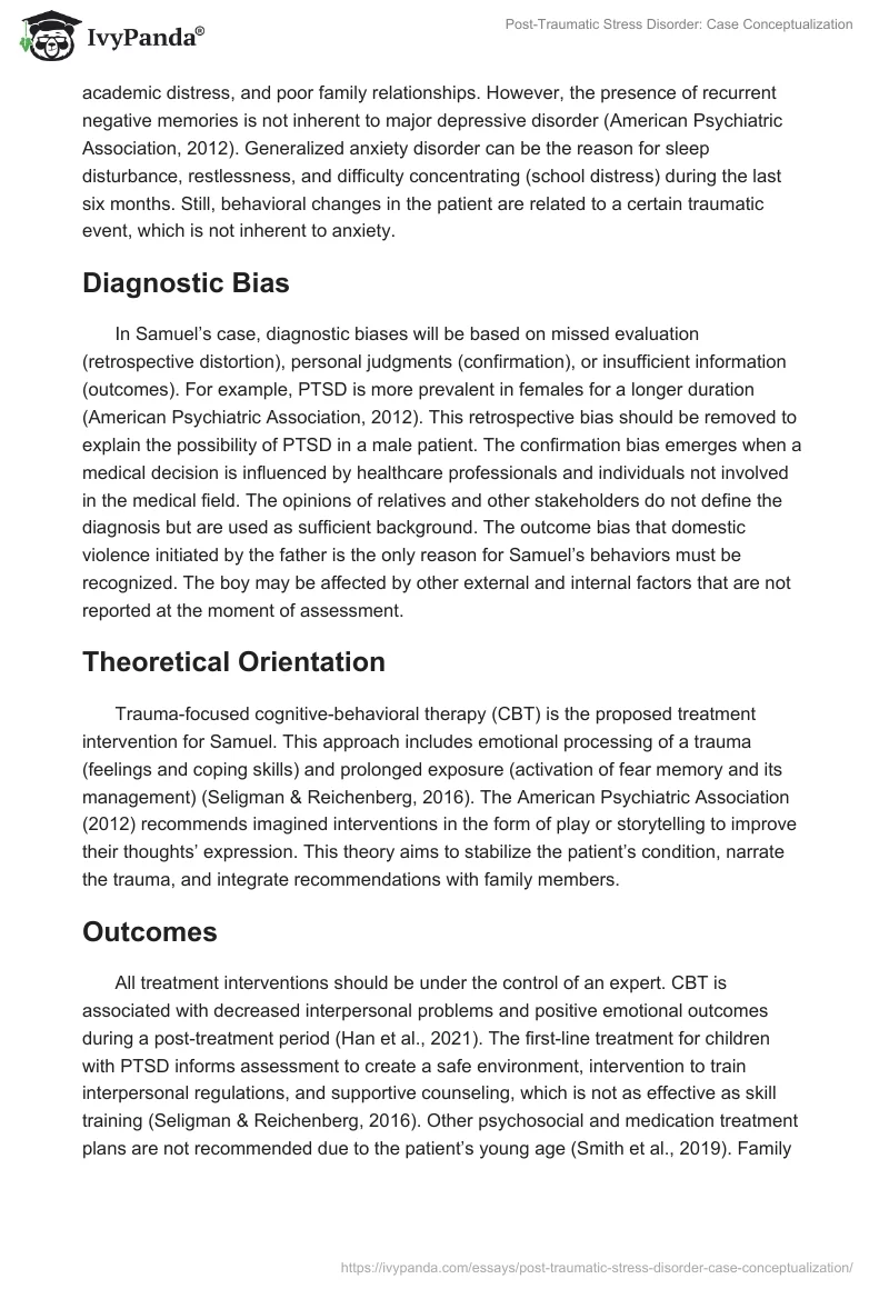 Post-Traumatic Stress Disorder: Case Conceptualization. Page 4