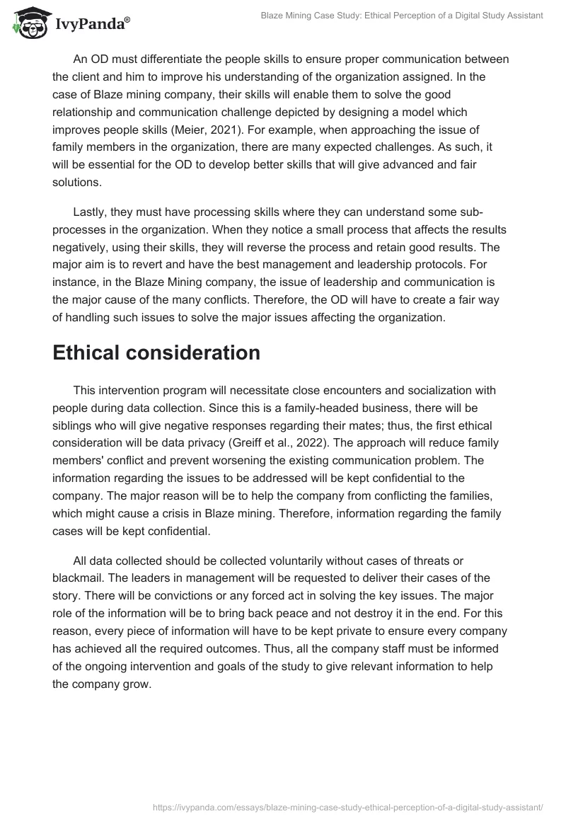 Blaze Mining Case Study: Ethical Perception of a Digital Study Assistant. Page 4