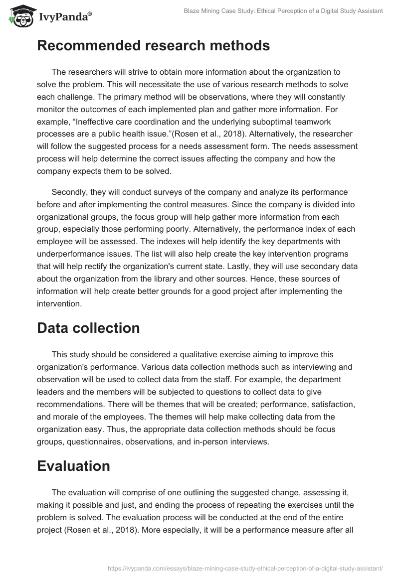 Blaze Mining Case Study: Ethical Perception of a Digital Study Assistant. Page 5