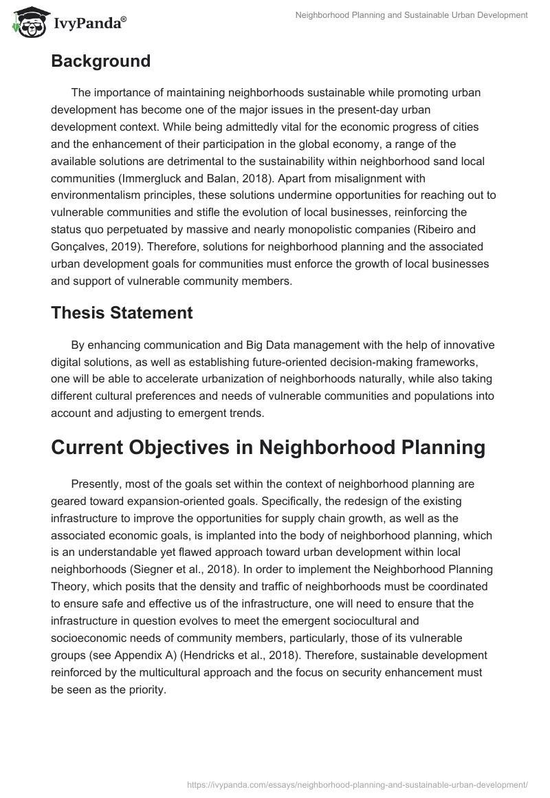 Neighborhood Planning and Sustainable Urban Development. Page 2