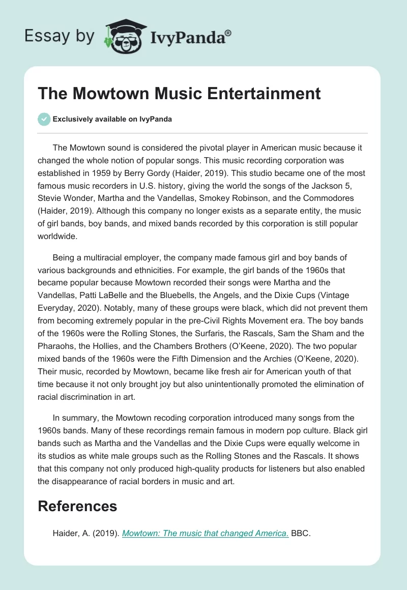 The Mowtown Music Entertainment. Page 1