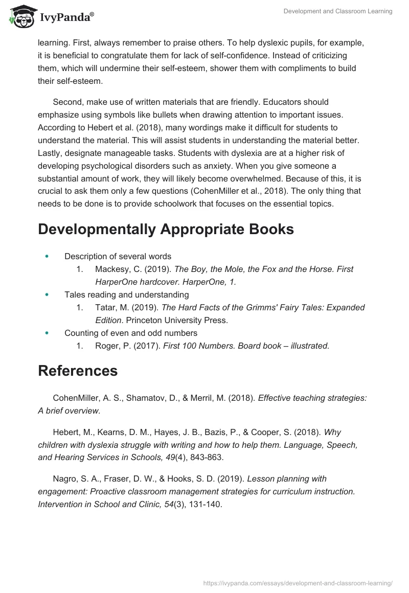 Development and Classroom Learning. Page 3