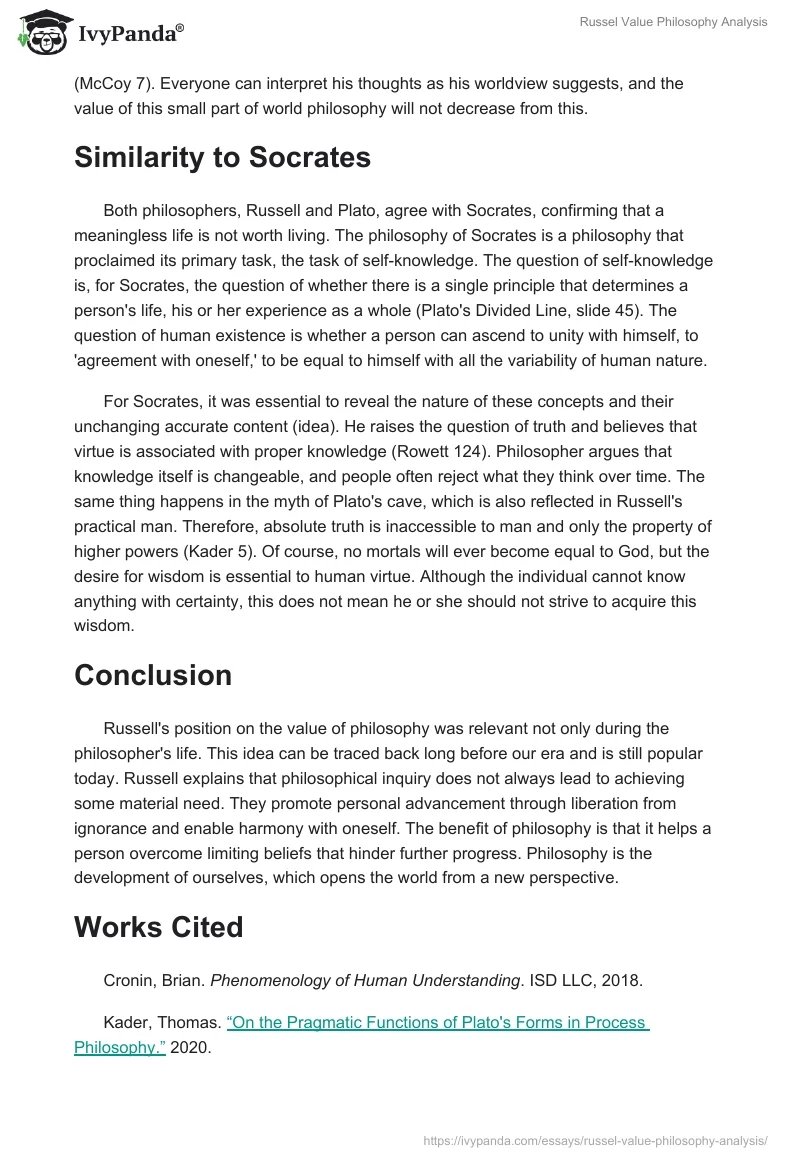 Russel Value Philosophy Analysis. Page 3