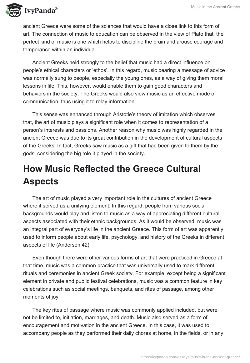 Music in the Ancient Greece. Page 2