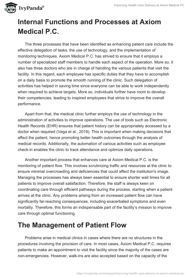 Improving Health Care Delivery at Axiom Medical PC. Page 2