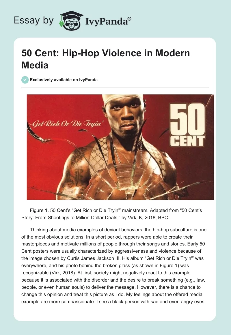 50 Cent: Hip-Hop Violence in Modern Media. Page 1