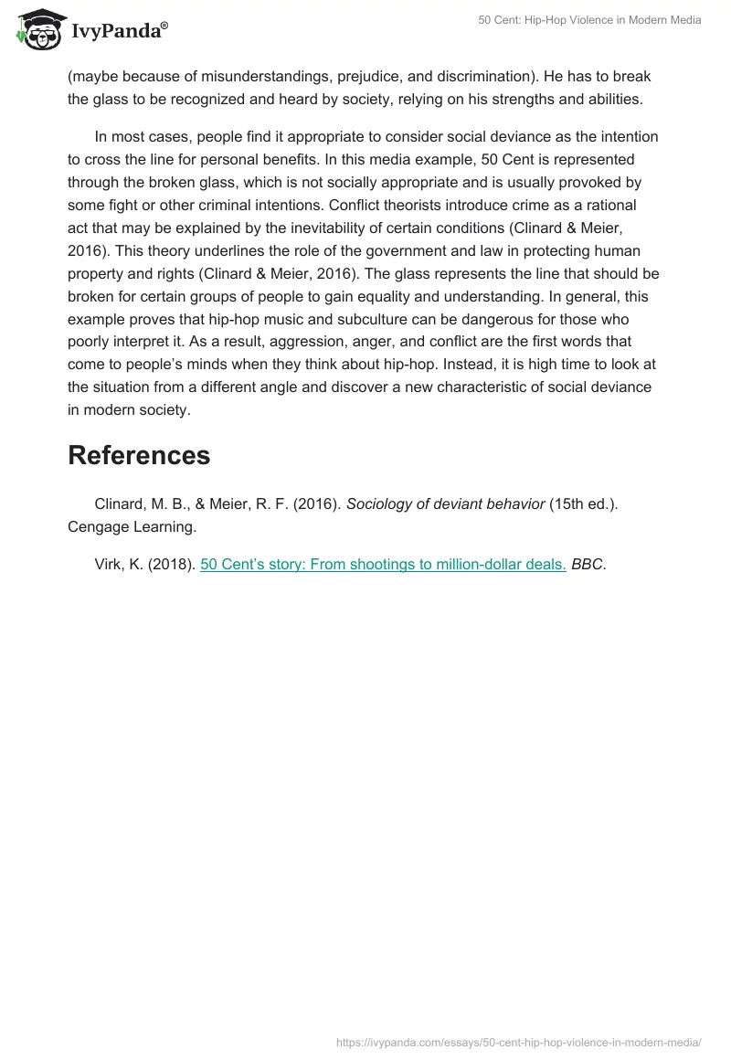 50 Cent: Hip-Hop Violence in Modern Media. Page 2