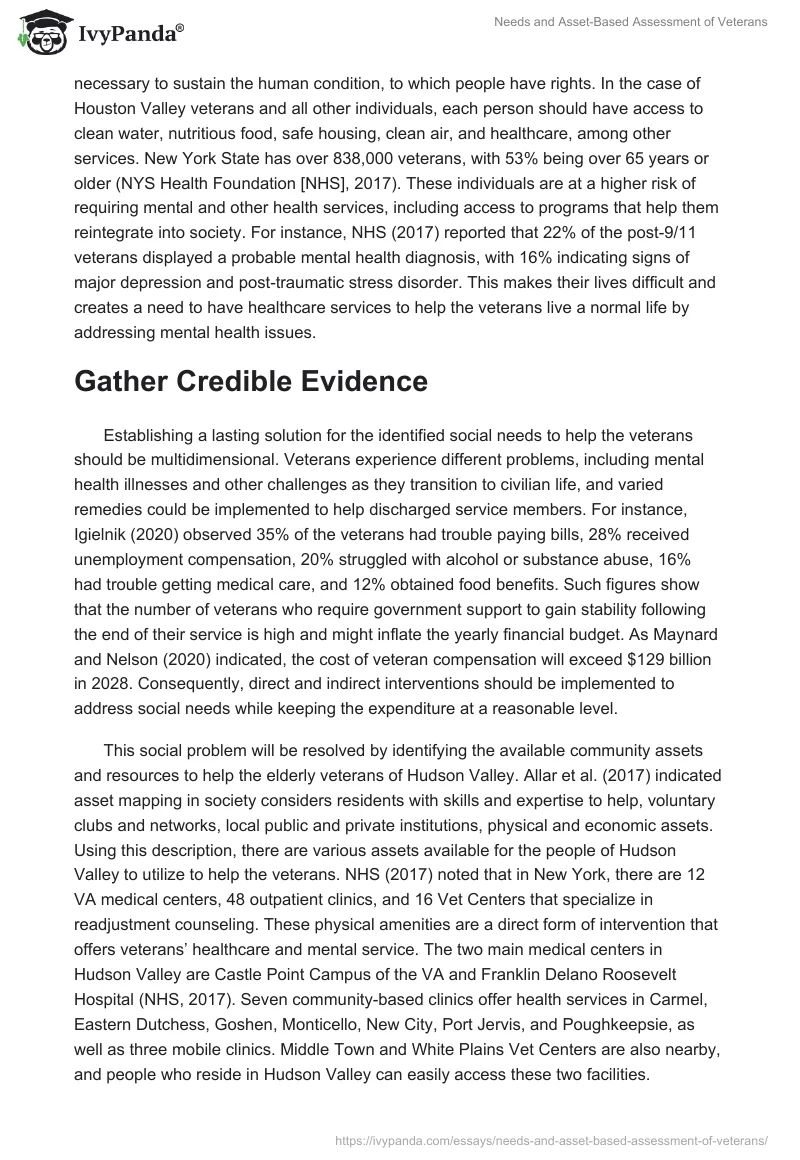 Needs and Asset-Based Assessment of Veterans. Page 3