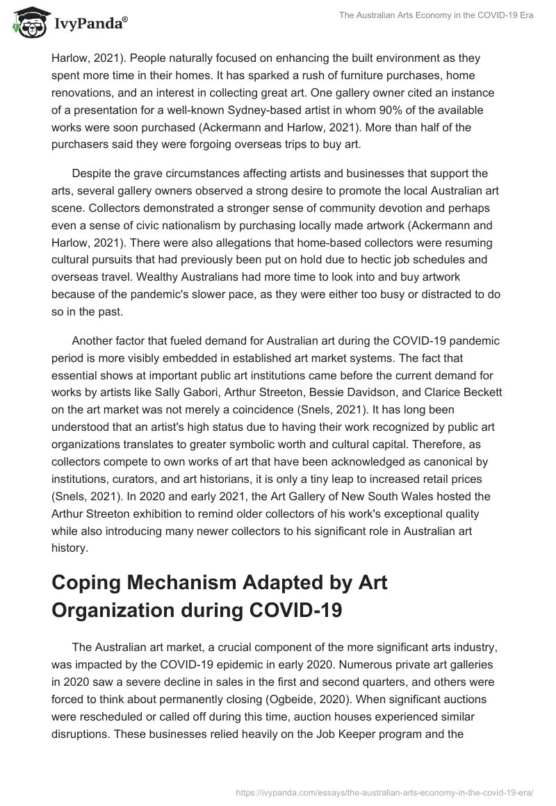 The Australian Arts Economy in the COVID-19 Era. Page 3