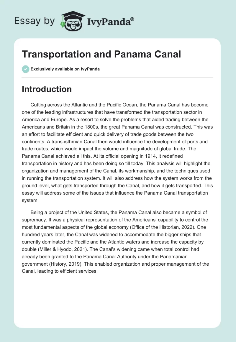 Transportation and Panama Canal. Page 1