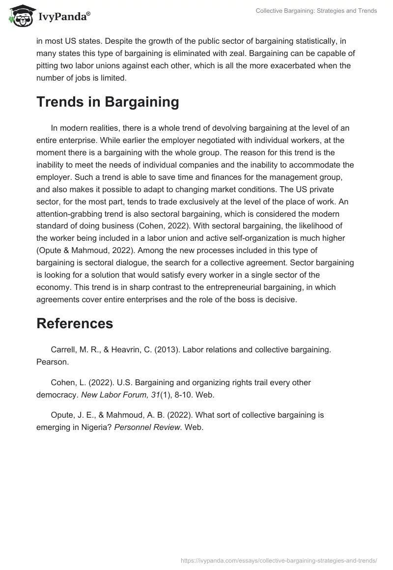 Collective Bargaining: Strategies and Trends. Page 2
