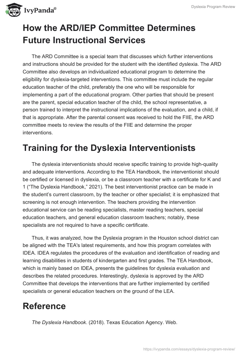 Dyslexia Program Review. Page 4