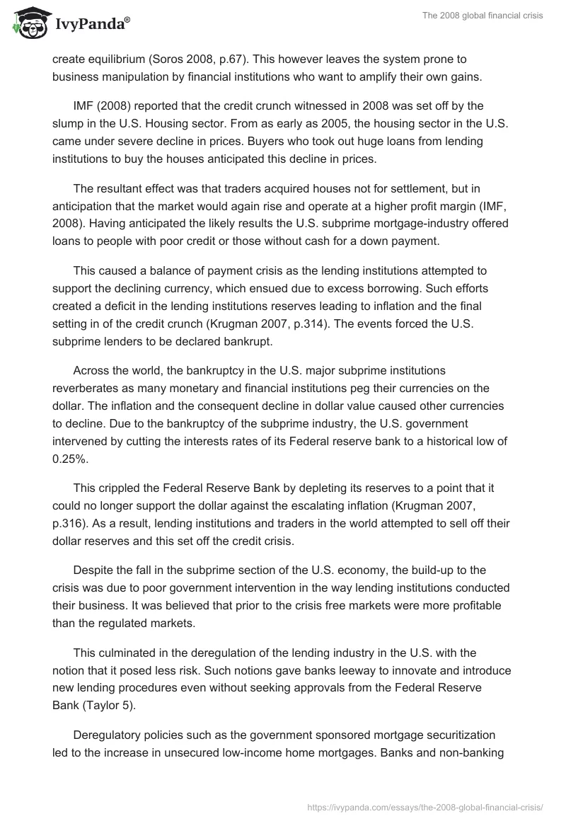 The 2008 global financial crisis. Page 2