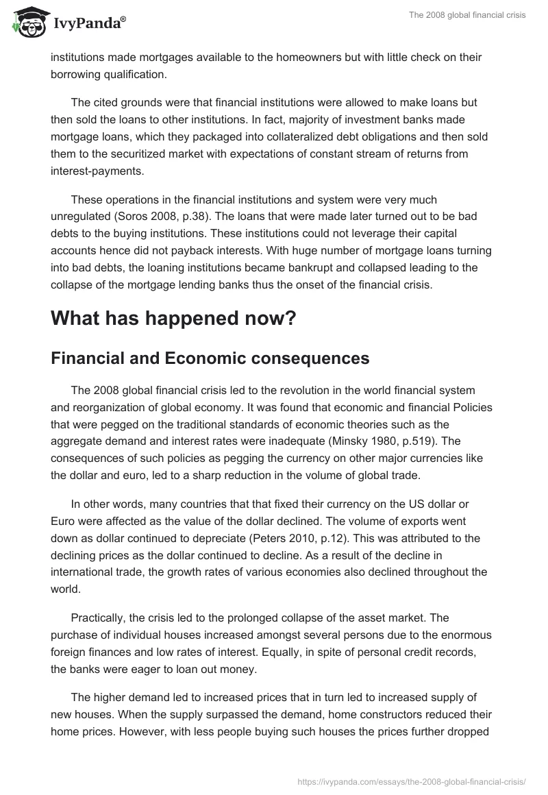 The 2008 global financial crisis. Page 3